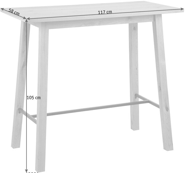 BAROVÝ STÔL, divoký dub, čierna, farba duba, 117/58/105 cm Carryhome - Barový nábytok