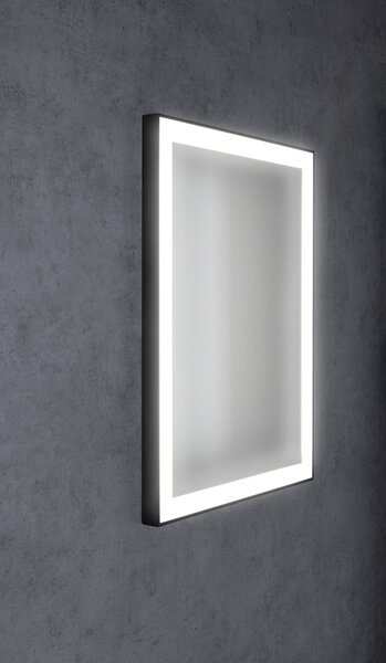 Sapho Sapho, GANO zrkadlo s LED osvetlením 60x80cm, čierna