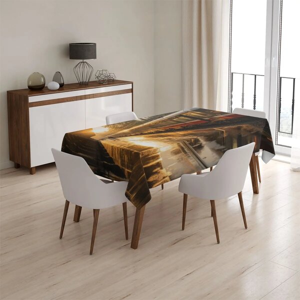Sablio Obrus Vlak na stanici pri východe slnka - 90x90 cm
