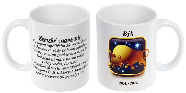 Znamenie Býk šálka (Darček na narodeniny)