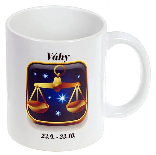 Znamenie Váhy šálka (Hrnček na čaj so znamením Váhy)