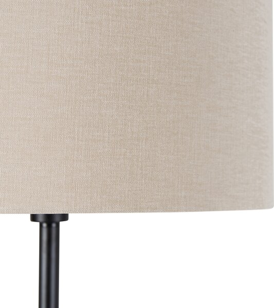 Stojaca lampa čierna s tienidlom svetlohnedá 50 cm - Simplo