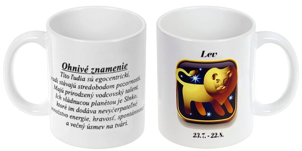 Znamenie Lev šálka (Hrnček s potlačou)