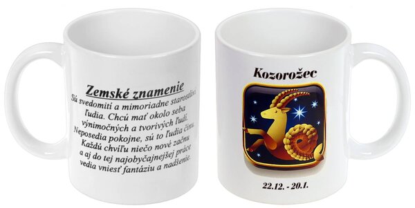 Znamenie Kozorožec šálka (Hrnček s horoskopom Kozorožec)