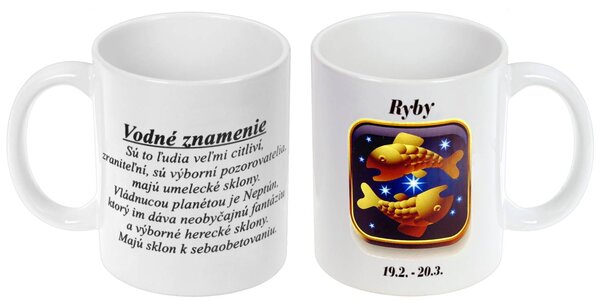 Znamenie Ryby šálka (Praktický darček do domácnosti)