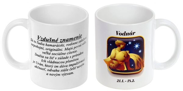 Znamenie Vodnár šálka (Praktický darček pre muža aj ženu)