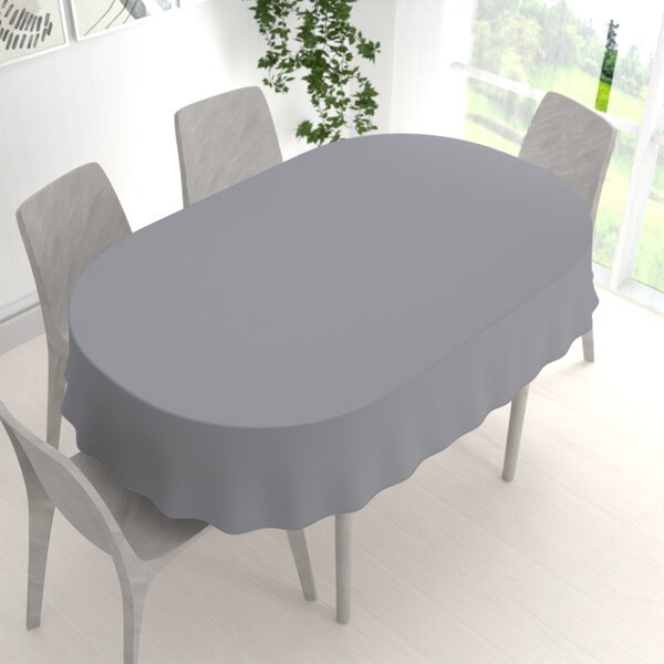 Biante Dekoračný oválny obrus Rongo RG-068 Sivý 140x160 cm