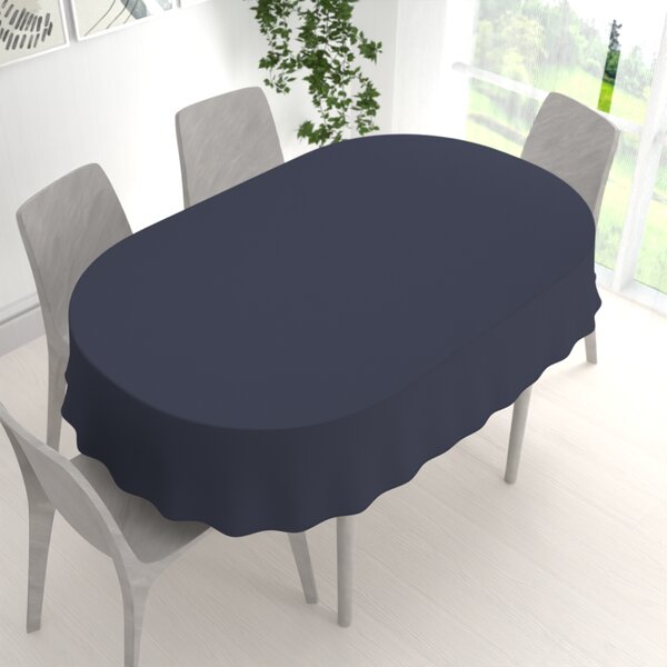 Biante Dekoračný oválny obrus Rongo RG-066 Tmavo sivý 100x140 cm
