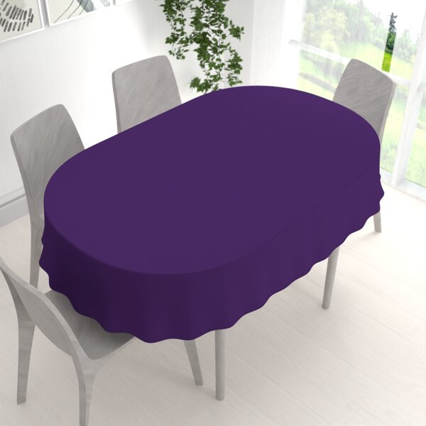 Biante Dekoračný oválny obrus Rongo RG-082 Tmavo fialový 50x100 cm