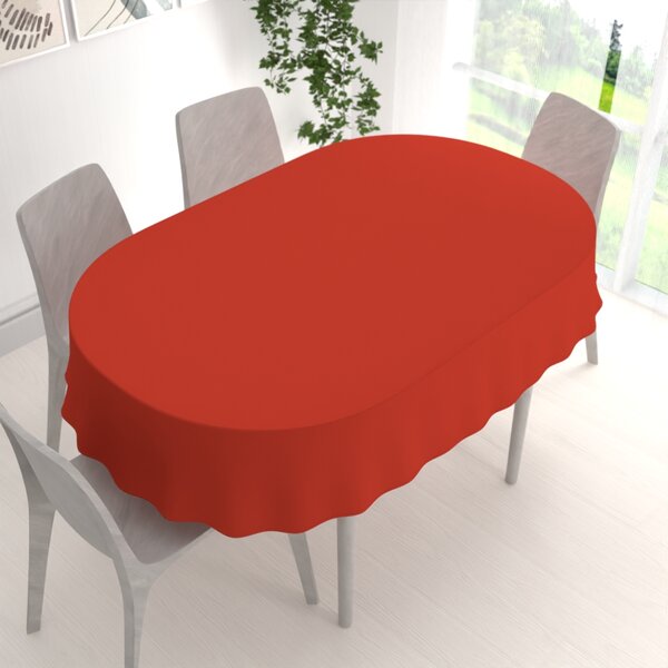 Biante Dekoračný oválny obrus Rongo RG-088 Tehlovo červený 50x100 cm