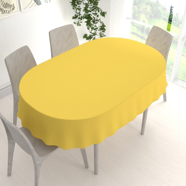 Biante Dekoračný oválny obrus Rongo RG-090 Svetlo žltý 60x100 cm