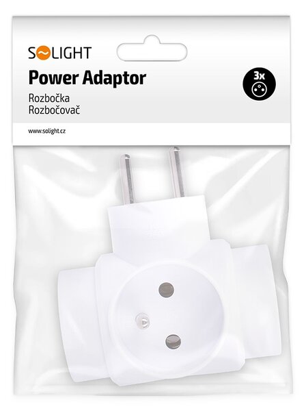 SOLIGHT Zásuvka rozbočovacia 3x 10A/230V/IP20, biela