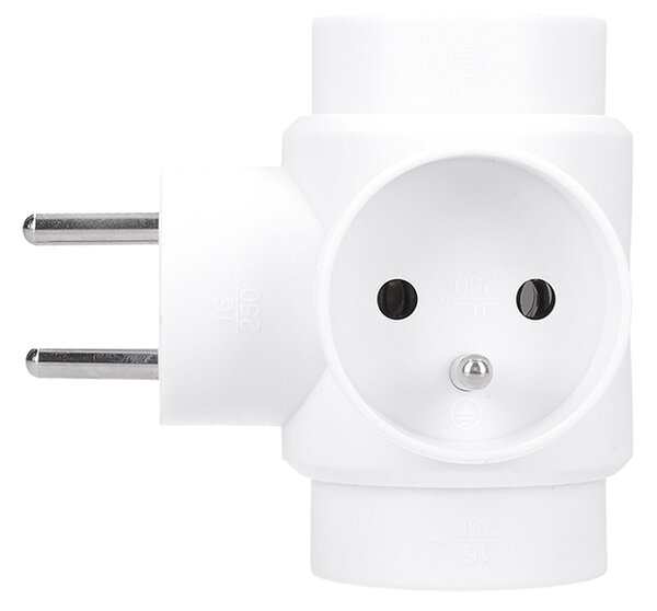 SOLIGHT Zásuvka rozbočovacia 3x 10A/230V/IP20, biela