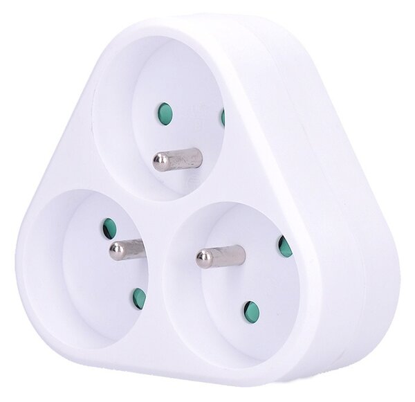 SOLIGHT Zásuvka rozbočovacia P94 3 x 230V/10A/IP20, biela