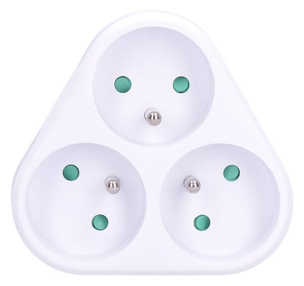 SOLIGHT Zásuvka rozbočovacia P94 3 x 230V/10A/IP20, biela