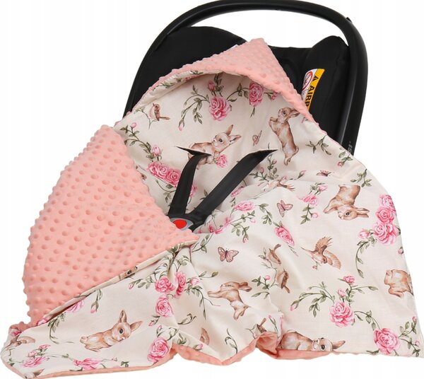 Vulpi Deka s kapucňou do autosedačky Minky Baby 80x80 Farba: modrá-medvedíky