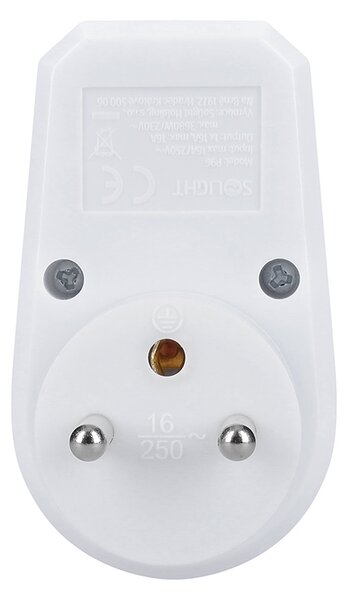 SOLIGHT Zásuvka priebežná 230V/10A s vypínačom P96, biela