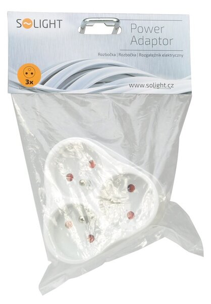 SOLIGHT Zásuvka rozbočovacia P94 3 x 230V/10A/IP20, biela