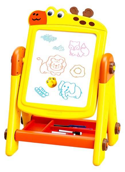 Aga4Kids Detská tabuľa na fixky 2v1 Žltá