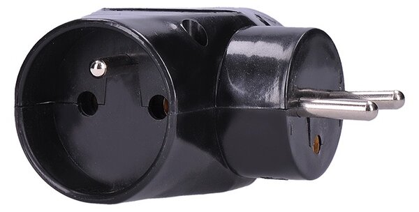 SOLIGHT Zásuvka rozbočovacia P92 IP20/230V/2x10A+1x2,5A, čierna