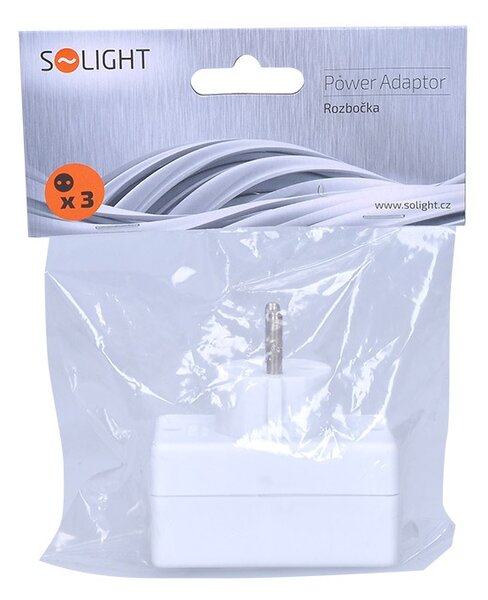SOLIGHT Zásuvka rozbočovacia P81 3 x 230V/2,5A pre ploché vidlice, biela