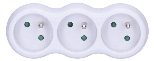 SOLIGHT Zásuvka rozbočovacia 3 x 10A/230V, biela