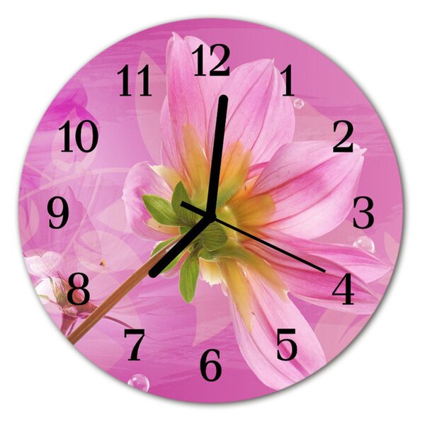 Nástenné sklenené hodiny Kvetina fi 30 cm