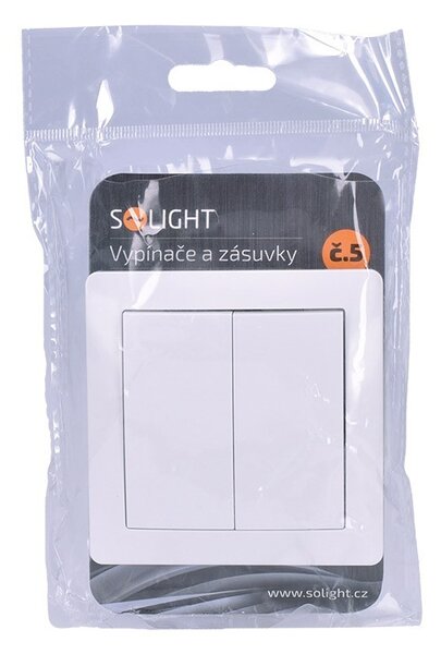 SOLIGHT Vypínač Slim č. 5 sériový - lustrový, biely