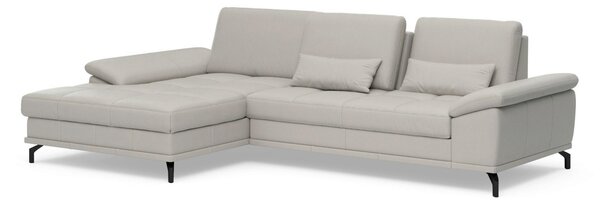 ROHOVÁ SEDAČKA, koža, svetlosivá Sit & More - Sedačky, Online Only
