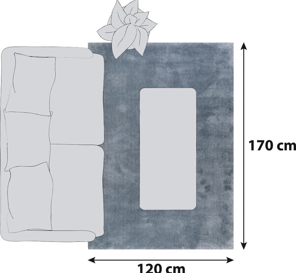 KOBEREC S VYSOKÝM VLASOM, 120/170 cm, modrá, sivá Esprit - Koberce
