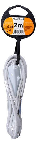 SOLIGHT flexo šnúra 2m, 2 x 0,75mm2, biela, plochá, vypínač
