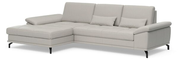 ROHOVÁ SEDAČKA, koža, svetlosivá Sit & More - Sedačky, Online Only