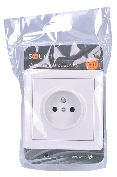 SOLIGHT Zásuvka Slim, biela