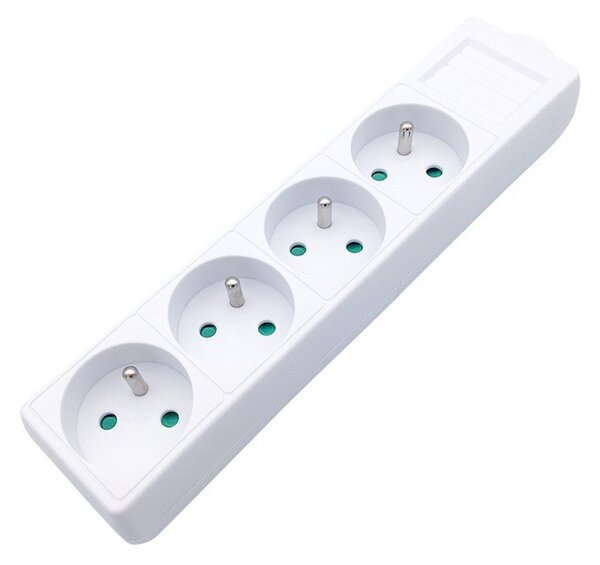 SOLIGHT Káblová viacnásobná zásuvka biela, 4 zásuvky 230V/16A