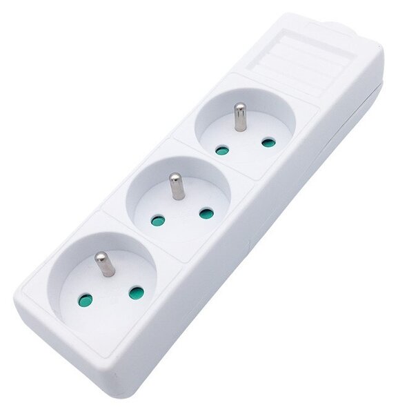 SOLIGHT Káblová viacnásobná zásuvka biela, 3 zásuvky 230V/16A