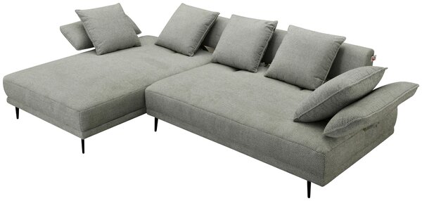 ROHOVÁ SEDAČKA, kov, textil, svetlosivá Hom`in - Sedačky, Online Only