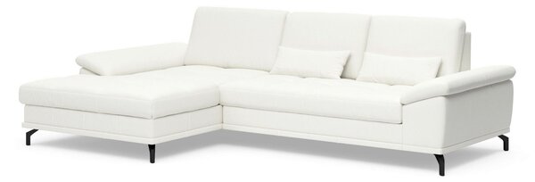 ROHOVÁ SEDAČKA, koža, biela Sit & More - Sedačky, Online Only