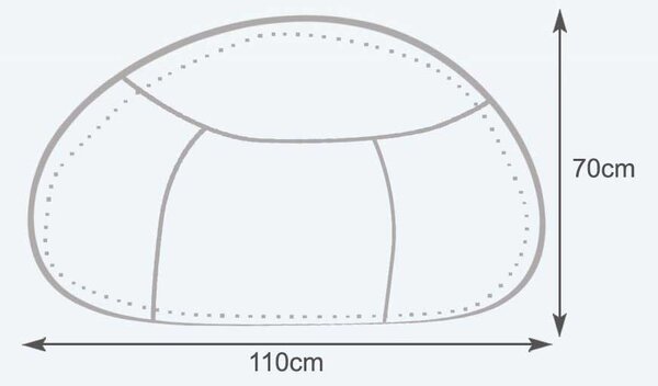 INTERMEDIC SK - Sedací vak Relax 110x70 cm | kreslo na oddych z ekokože alebo polyesteru, 300 l Farba: E18 - Žltá - slnko (Ekokoža)