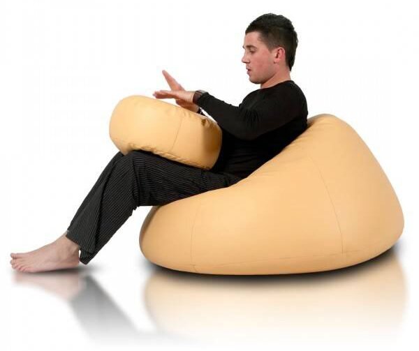 INTERMEDIC SK - Sedací vak Relax 110x70 cm | kreslo na oddych z ekokože alebo polyesteru, 300 l Farba: E03 - Oranžová svetlá (ekokoža)