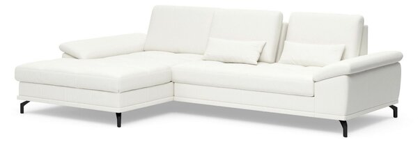 ROHOVÁ SEDAČKA, koža, biela Sit & More - Sedačky, Online Only
