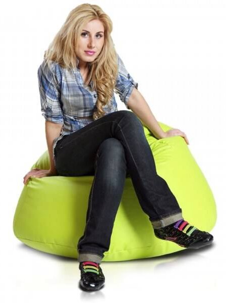 INTERMEDIC SK - Sedací vak Relax 110x70 cm | kreslo na oddych z ekokože alebo polyesteru, 300 l Farba: E16 - Zelená olivová svetlá (Ekokoža)