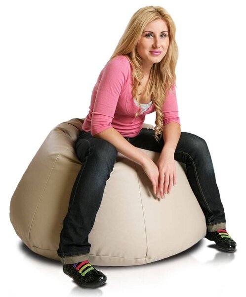 INTERMEDIC SK - Sedací vak Relax 110x70 cm | kreslo na oddych z ekokože alebo polyesteru, 300 l Farba: E17 - Sivá svetlá (Ekokoža)