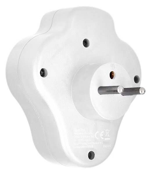 SOLIGHT Zásuvka rozbočovacia s USB A+C nabíjačkou a vypínačom 2x 230V/10A, biela
