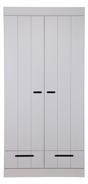 Drevená šatňová skriňa so šuflíkmi Connect 195 × 94 × 53 cm WOOOD