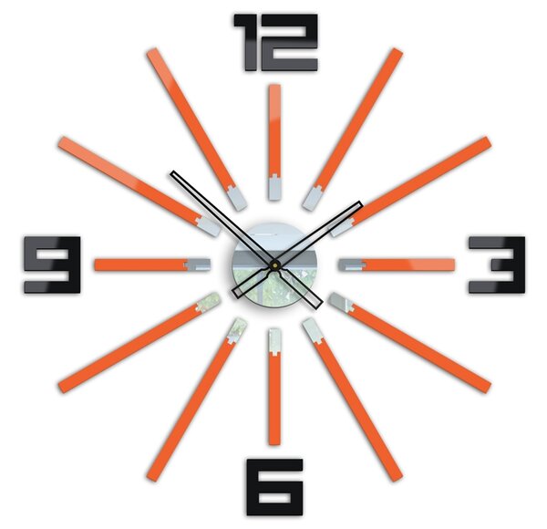 ModernClock 3D nalepovacie hodiny Briliant oranžové