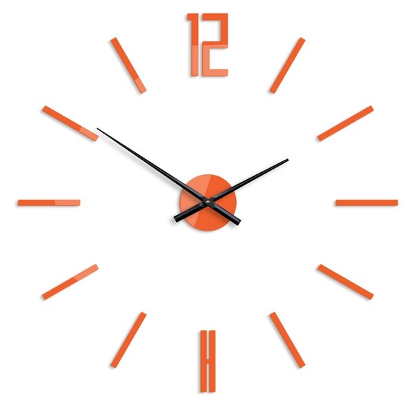 ModernClock 3D nalepovacie hodiny Carlo oranžové