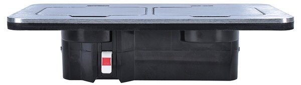 SOLIGHT Vstavaná podlahová dvojzásuvka, IP55, obdĺžnikové viečko
