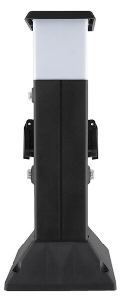 SOLIGHT Záhradný stĺpik IP44 s LED osvetlením, 2 zásuvky, hranol, čierny