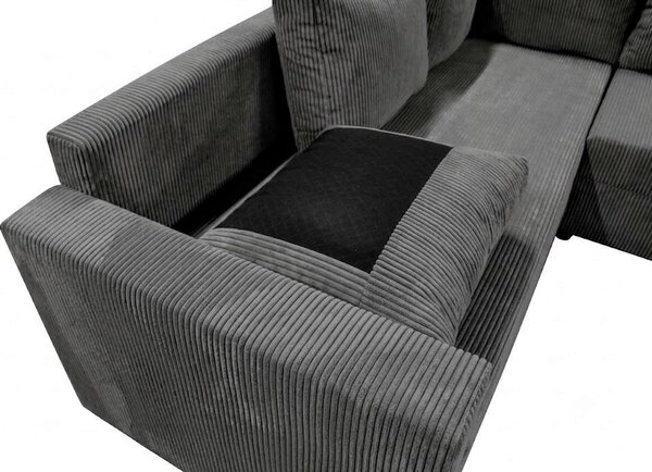 SEDACIA SÚPRAVA, textil, tmavosivá P & B - Sedačky, Online Only