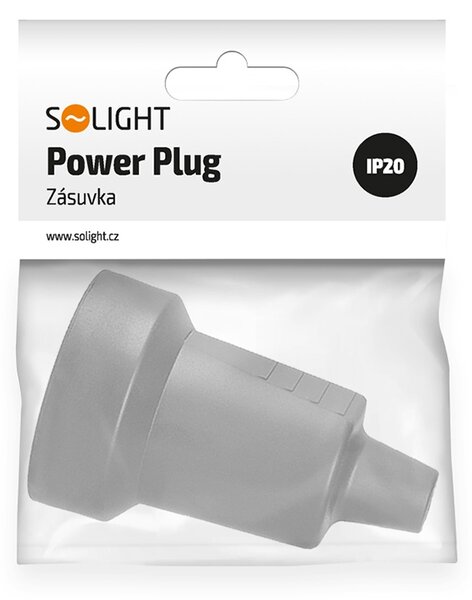 SOLIGHT Káblová zásuvka priama, IP20, čierna